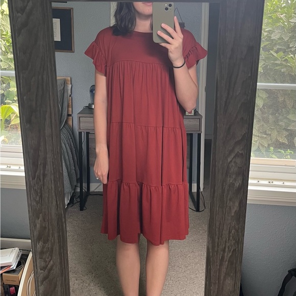 Entro Rust Red Mini Dress - Picture 2 of 6